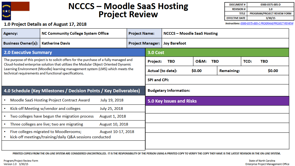 Moodle SAAS hosting project update image