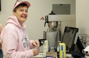 Lady making coffee